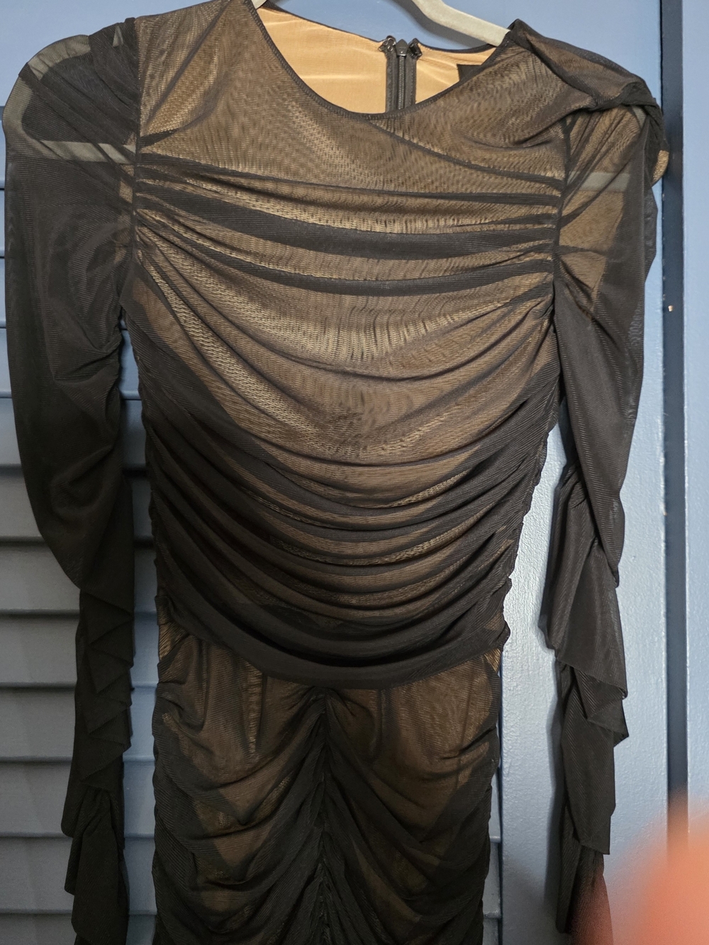 SER.O.YA Virgo Ruched Mesh Catsuit Jumpsuit in Black - Size M - Picture 10 of 14